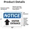 Signmission Visitor Entrance Up Arrow Sign, Vinyl Decal, 10in W x 7in L, 2PK OS-2PACK-NS-D-710-L-18881 - alternate 4